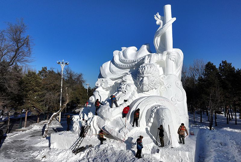 黑龙江雪雕黑悟空遭遇嘲讽，多元解读艺术创作的挑战与反思